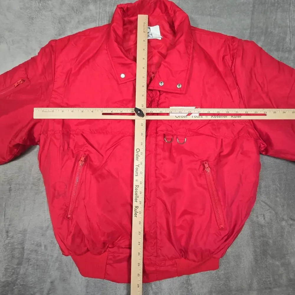 Vintage K Brand Lucas Oil Racing Jacket USA XL Red Quilted Nylon